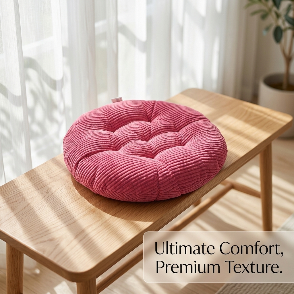 Meditation Cushion Zafu - Round Thick Corduroy Chair Cushion Super