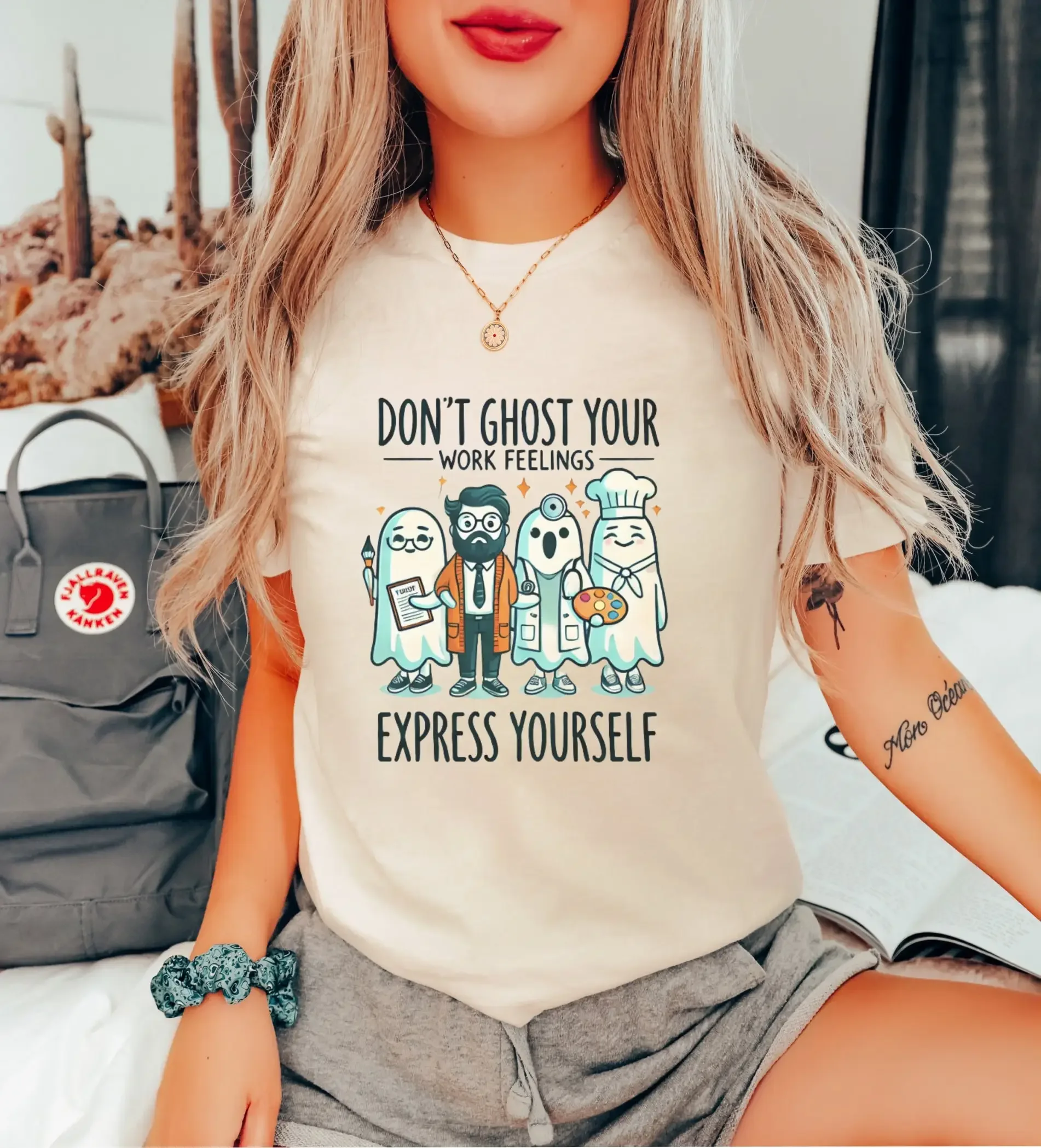 Work Feelings T Shirt Ghost Me – Health Wellness Mental Health recenzja i cena