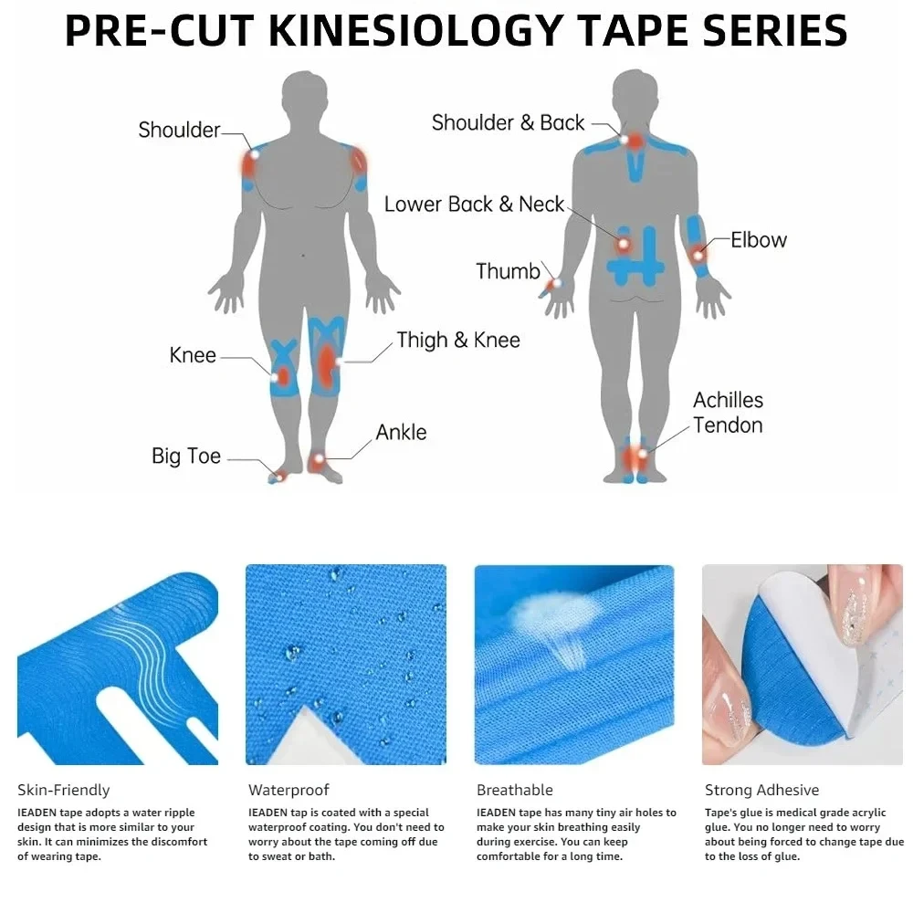 10PCS Precut Kinesiology Tape  – Sports Taping Precut recenzja i cena