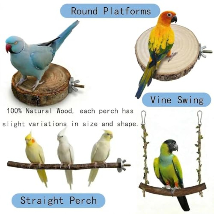 8PCS natural wood bird perches – Health & Wellness Unit recenzja i cena